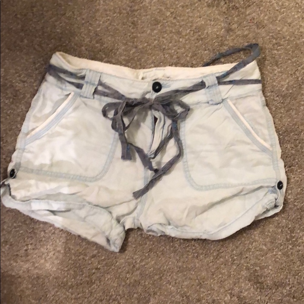 Light wash denim shorts